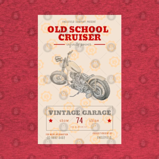 Cruiser Garage Old School Motorbike by bert englefield 